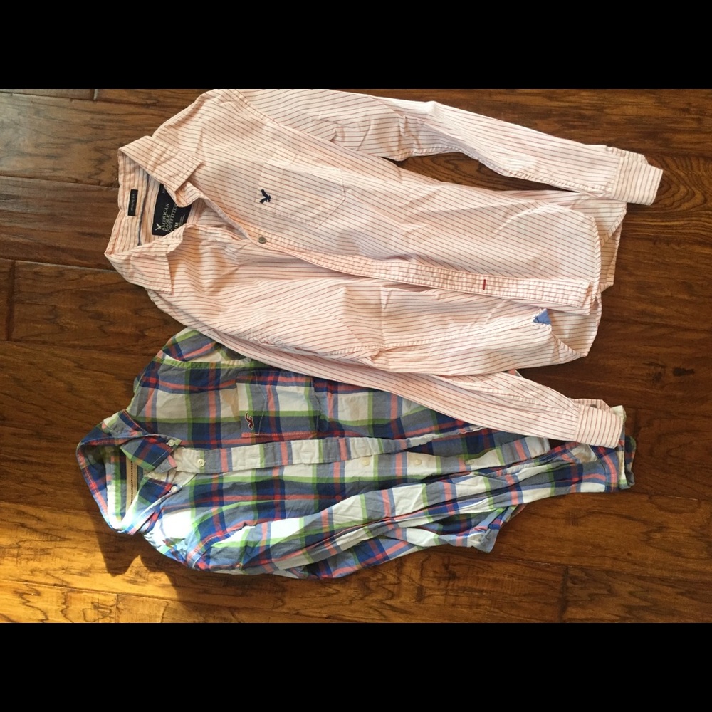 Lot men’s American eagle and hollister dress shirt